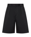 Casablanca Pleated Cotton Shorts In Black