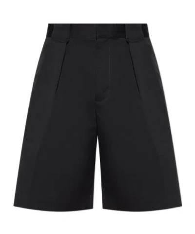 Casablanca Pleated Front Shorts In Black