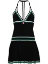 Casablanca Black Pleated Minidress In Black
