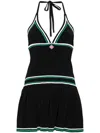 Casablanca Black Pleated Minidress In Black