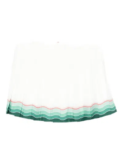 Casablanca Pleated Mini Skirt In White