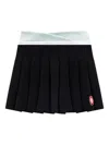 Casablanca Pleated Panelled Mini Skirt In Black
