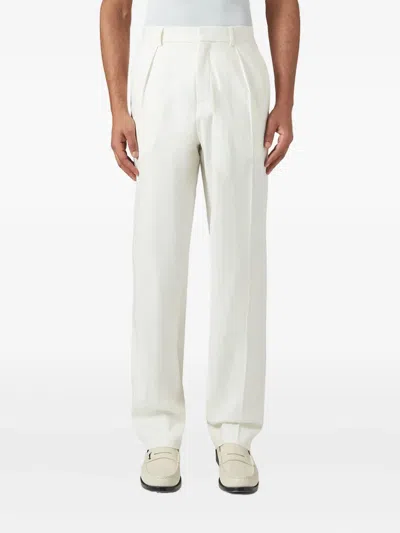 Casablanca Pleated Pocketed Tailored Trousers In White