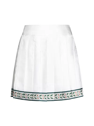 CASABLANCA PLEATED SILK MINISKIRT