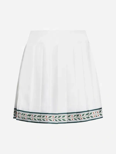 CASABLANCA PLEATED SILK MINISKIRT