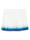 Casablanca White Casa Way Skate Pleated Silk Miniskirt