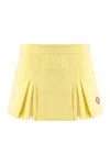 Casablanca High-waisted Pleated A-line Skirt In Yellow