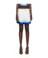 Casablanca White Casa Way Skate Pleated Silk Miniskirt In Multicolor