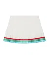 Casablanca White Silk Pleated Striped Skirt In White