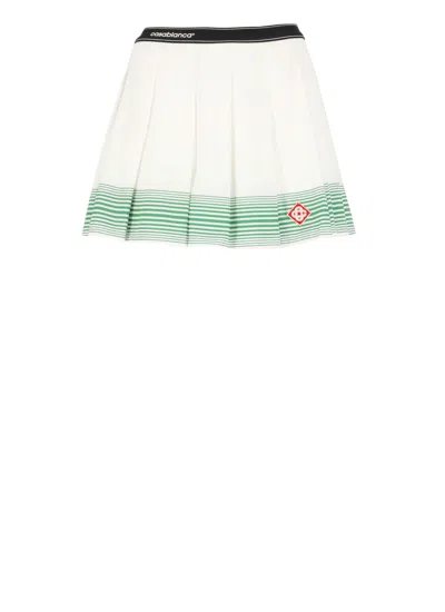 CASABLANCA PLEATED SKIRT WITH STRIPED PATTERN