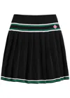 Casablanca Striped Pleated Mini Skirt In Black