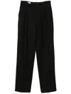 Casablanca Black Wool Pleated Tailored Trousers In Black