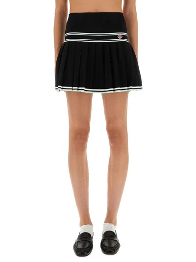 CASABLANCA CASABLANCA PLEATED VISCOSE MINISKIRT