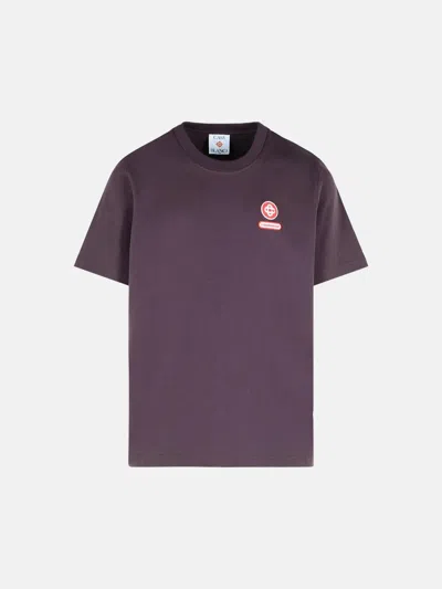 Casablanca Plum Cotton T-shirt In Burgundy