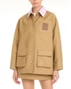 Casablanca Mini Jacket With Front Pockets In Brown
