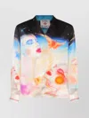 Casablanca Mens Galactic Connection Cuban-collar Graphic-pattern Silk Shirt In Multi