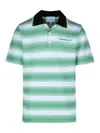 Casablanca White Cotton Blend Polo Shirt Men In Verde