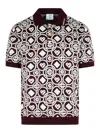 Casablanca Mens Aubergine Embroidered-logo Monogram Cotton Polo Shirt In Red