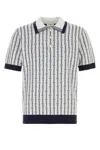 Casablanca White Polo With Classic Collar And All-over Logo Motif In Cotton Man