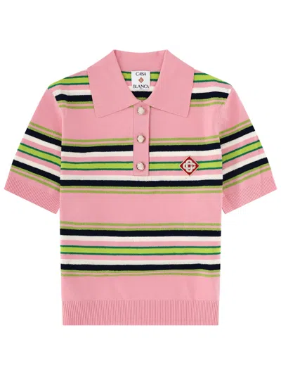 Casablanca Polo Con Logo In Pink