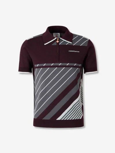 Casablanca Polo Knit Zipper In Red
