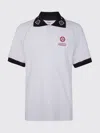 Casablanca Piquet Polo Shirt With Short Sleeves And Ribbed Cuffs In White