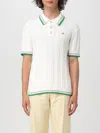 Casablanca Short Sleeves Contrast Collar With Multicolor Stripe Detail In 白色