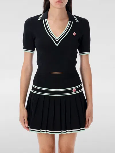 CASABLANCA POLO SHIRT CASABLANCA WOMAN COLOR BLACK,H24887002