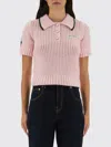 Casablanca Cotton Mouliné Polo Shirt In Pink