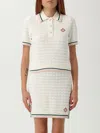 Casablanca Textured Cotton Polo Shirt With Contrast Collar In White