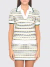 Casablanca Contrasting Ribbed Hem Short Sleeves V-neck In White