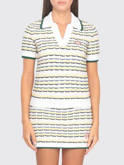 CASABLANCA POLO SHIRT CASABLANCA WOMAN COLOR WHITE,H33435001