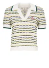 Casablanca Contrasting Ribbed Hem Short Sleeves V-neck In Multi
