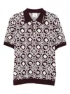 Casablanca Cotton Knit Polo With Monogram In Brown
