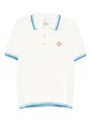 Casablanca White Shirt With Classic Collar And Chest Logo Patch In Cotton Man In White