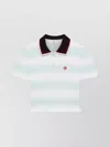 Casablanca Short-sleeved Cotton Sweater With Contrasting Details In White
