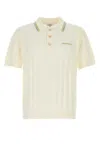 Casablanca Men Ivory Boucle Polo Shirt In White