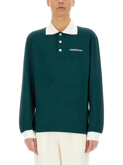 Casablanca Polo With Logo In Green
