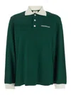 Casablanca Green Polo Shirt With Classic Collar And Logo Lettering On The Front In Green