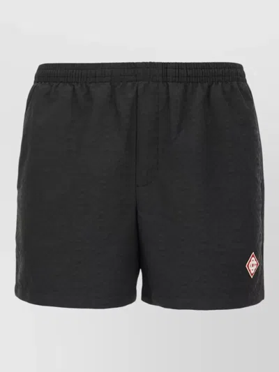Casablanca Polyester Swim Shorts All Over Pattern In Black