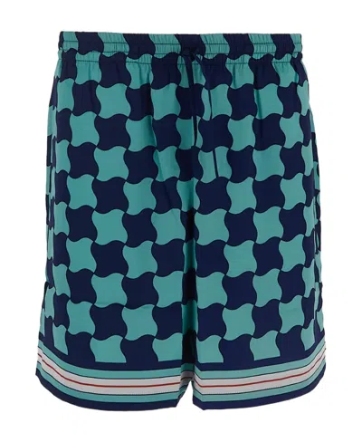 CASABLANCA CASABLANCA POOL TILE-PRINT DRAWSTRING SHORTS
