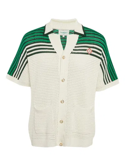 Pre-owned Casablanca  Embroidered-logo Shirt In White