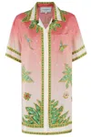 Casablanca Chemisier Dress With Lagos Tennis Club Print In Twill Joyaux D`afrique