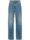 Casablanca Printed And Embroidered Denim Jeans In Blue