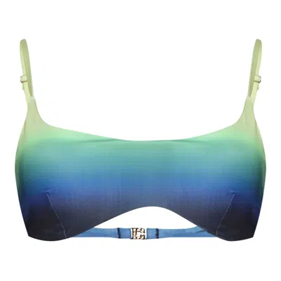 Pre-owned Casablanca Printed Bikini Top 'gradient' | Green | Women's Size S