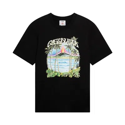 Pre-owned Casablanca Printed Classic T-shirt 'volcano' | Black | Men's Size Xxxl