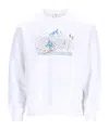Casablanca Printed Crew Neck Sweatshirt In White