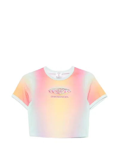 Casablanca Printed Cropped T-shirt In Multi