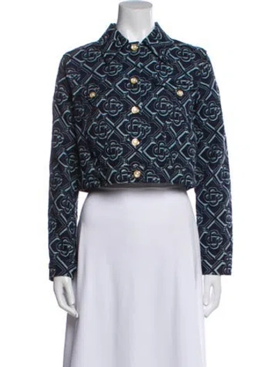 Pre-owned Casablanca Printed Denim Jacket In Blue