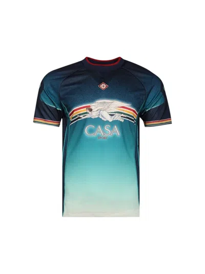 Casablanca Printed Football Top La Deesse Du Stade In Multicolor